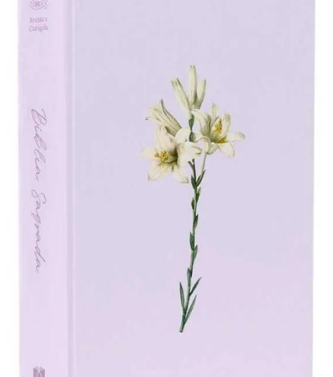 Bíblia Sagrada Média Lírios | ARC | Capa Brochura Rosa